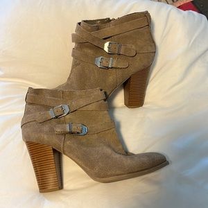 Beige Heeled Booties